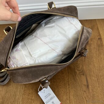 Talianska kabelka z brúsenej kože - 5