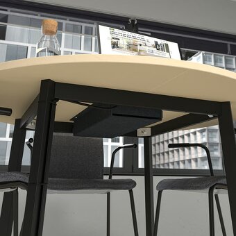 MITTZON konferenčný stôl, okrúhly 120 cm – brezová dyha - 5