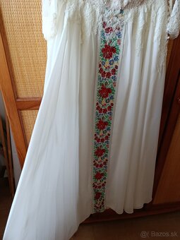 Svadobné šaty s ľudovým motívom - veľ.40-42 - 5