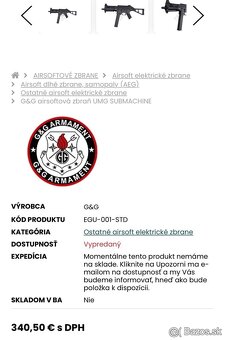 UMP/UMG HK výrobca G&G MP5, MP3, - 5
