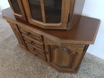 Rustikální příborník, kredenc, komoda + vitrína, masív - 5