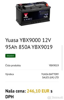 autobateria AGM Yuasa YBX9000 12V 95Ah 850A YBX9019 - 5