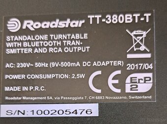 gramafón Roadstar TT-380BT-T - 5