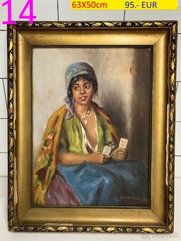 Obrazy olejomaľby rôzne tematiky viac kusov - 5