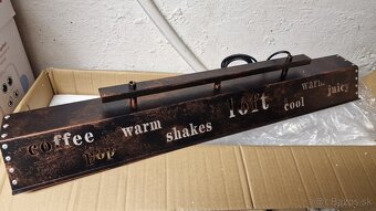 Vintage kovový obdĺžnikový luster - 5