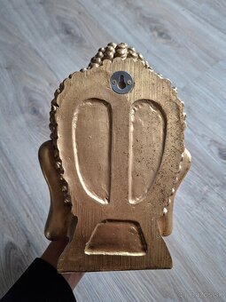 Zlatá dekoratívna figúrka HLAVA BUDHU 23 cm - 5