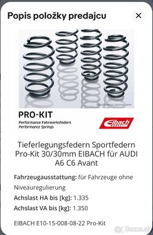 EIBACH AUDI A6 SPORTOVE PRUŽINY - 5