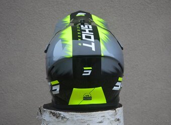 Predám shot helma prilba mx atv neon žlto matná. sivá - 5