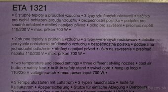 Teplovzdušná kefa ETA 700 W - 5