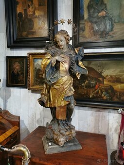 Baroková drevorezba Mária Immaculata na predaj - 5