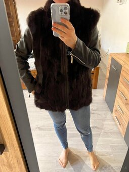 prava kozusinova damska stylova luxusna vesta-bunda - 5