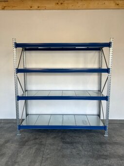 Kovový policovy regál, priemyselný profi nosnosť 450kg - 5