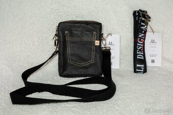 Pánska crossbody taška OSKAR čierna – z prateľného papiera - 5