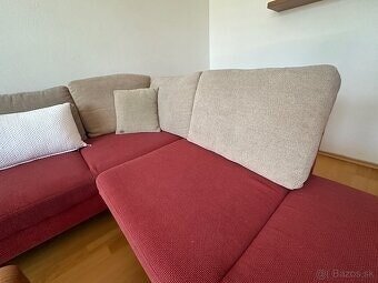 Predám rozkladací gauč, L tvaru, plus taburetka - 5
