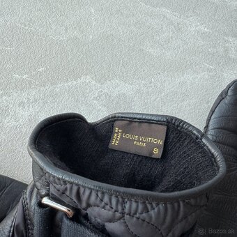 Originál LOUIS VUITTON dámske čierne kožené rukavice - 5