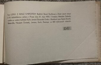 (bibliofília/M. Galanda) Lístky z malé kartotéky, 1931 - 5