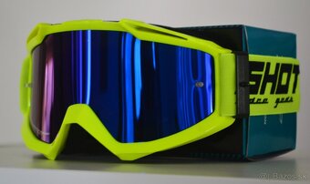 SHOT prilba okuliare modrá perleťová žltá fluo - 5
