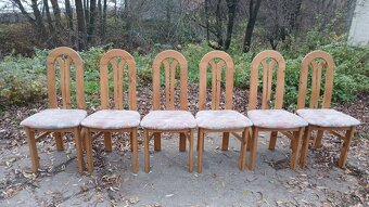 Celomasivní rozkladaci stôl+6ks stoliček - 5