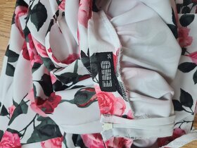 Bielo-ružové spoločenské šaty - 5