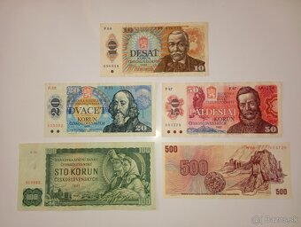 BANKOVKY 10-500 KČS, OSMDESÁTÁ LÉTA, 5 RŮZNÝCH EMISÍ - 5