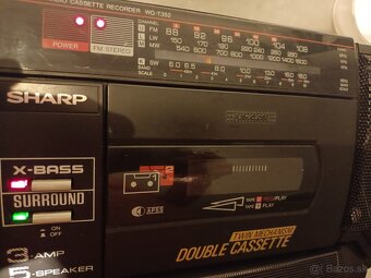 Sharp WQ 352H bk radiomagnetofon retro 2 kazeťák - 5