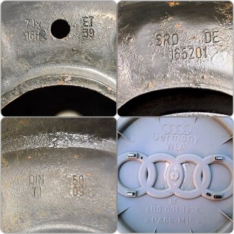 5x112 AUDI Originál Zimná Sada-Disky Puklice Pneu 225/55R16 - 5