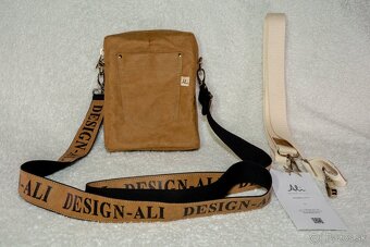 Pánska crossbody taška OSKAR béžová – z prateľného papiera - 5