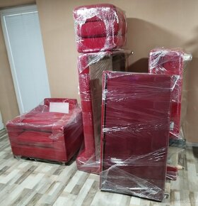 rohova rozkladacia cervena sedacka Fines, 152x237 cm+ kreslo - 5