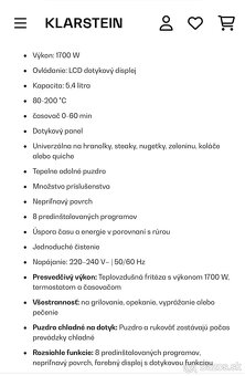 Teplovzdušná fritéza Karlstein - 5