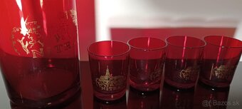 Krásna karafa Ján Gabriel plus 4 ks pohárikov krásny stav - 5