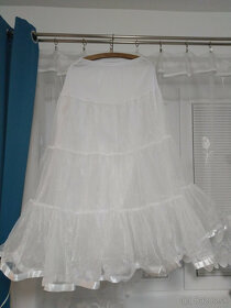 Svadobné / spoločenské kremovo biele šaty - 5