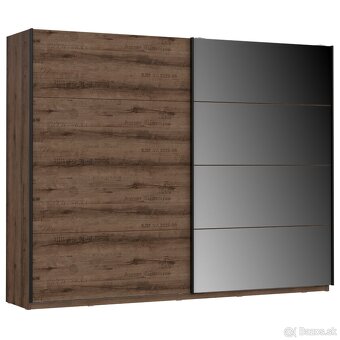 Kvalitná šatníková skriňa - ušľachtilý dub/čierny dub - 5
