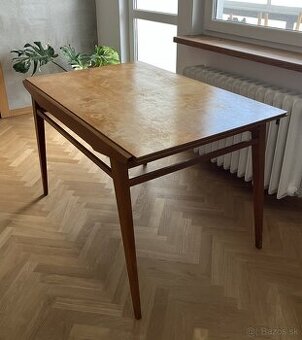 Poctivý retro rozkladací jedálenský stôl z masívu 70 roky - 5