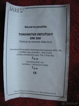 Ortuťový tlakomer JARES DM 300 - 5