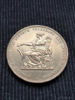 SISSI Dvojzlatník FJ I. 1879 - Strieborná Svadba - Nádherný - 5