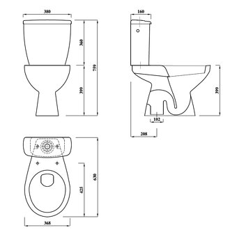 WC kombi, duálne splachovanie - 5