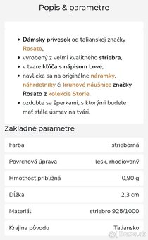 Strieborný prívesok Kľúč - 5
