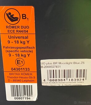Predám autosedačku Britax Römer UO Plus BR - 5