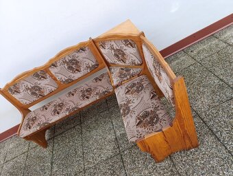 Jedálenský kút, lavica, 2 stoličky, rustikálný nábytok - 5