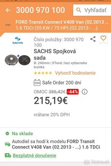 Spojková sada Sachs Ford transit connect 1.6tdci - 5