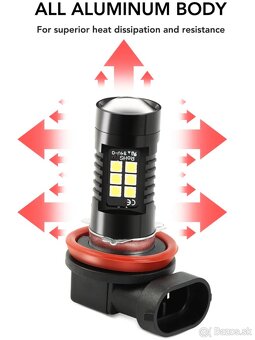 H8 H11 LED hmlovky žiarovky do auta 1200LM 6000K 12V biele - 5