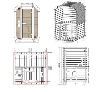 Záhradná Cube sauna SaunaLux130 Thermodrevo - 5