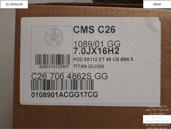 Passat, Golf, Eos 5x112 R16 ET48 7J alu disky 1236 - 5