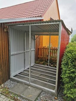 Prístrešok na palivové drevo 3x1,2m RAL3011 višňa - 5