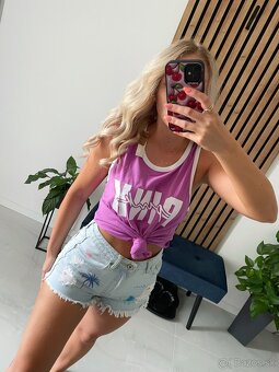 Victoria’s Secret PINK fialove tričko L - 5