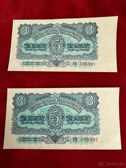 Československé bankovky TOP stav UNC postupky čísla za sebou - 5