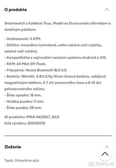 dámske Smart hodinky zn. TOUS - 5