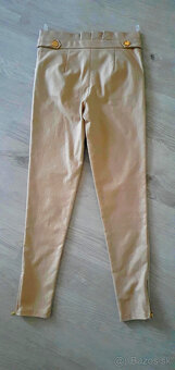 Béžové kožené nohavice BY ME v.L - 5