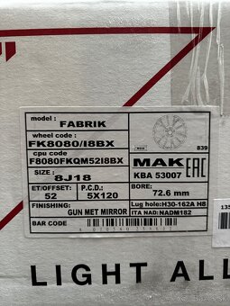 VW T5, T6 - 4x ALU zn. MAK 5x120 R18 - 5