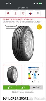Letné 205/55 r16 dunlop bluresponse - 5